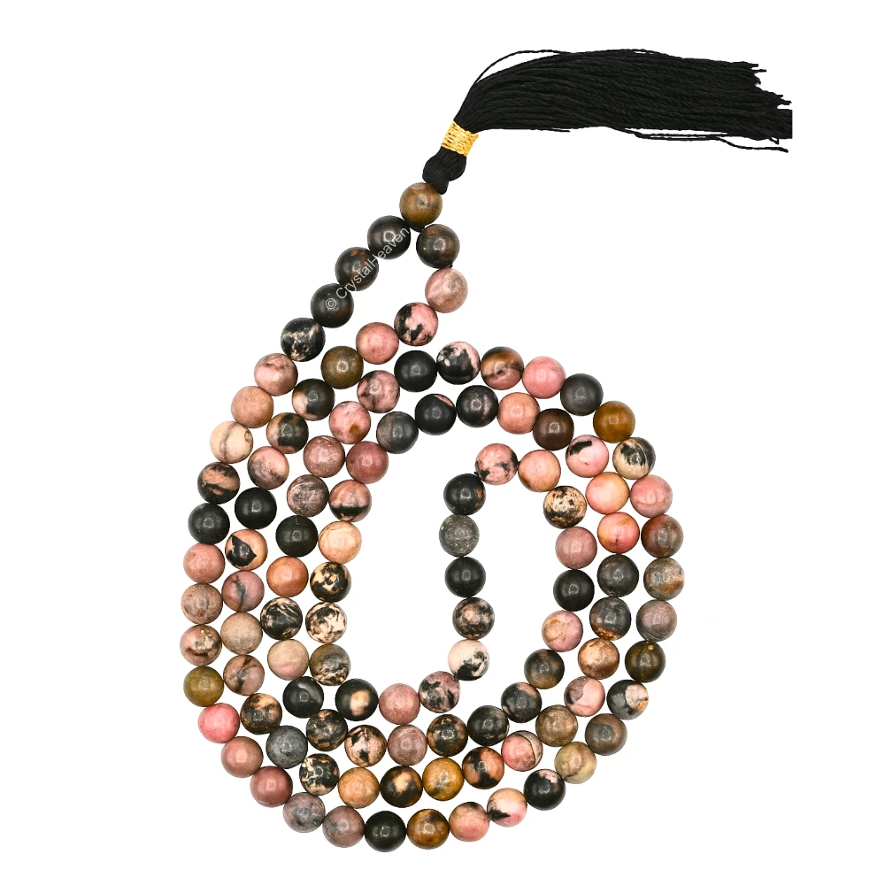 Rhodonite Japa Mala (Without Knot)