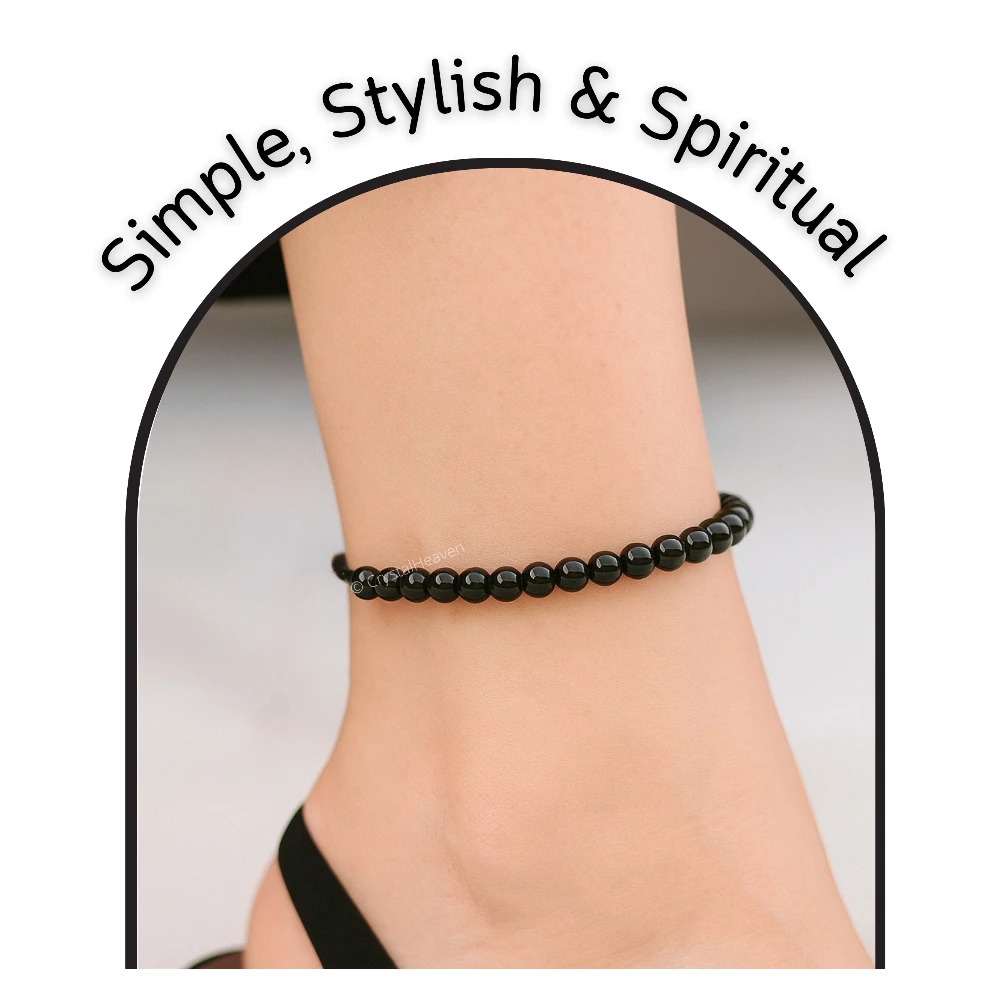 Black Obsidian Anklet (Without Knot)