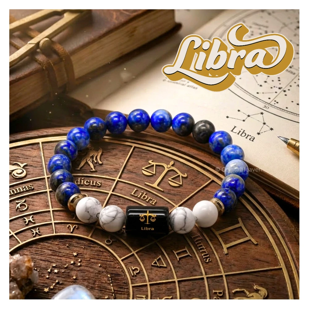 Libra Bracelet (तुला राशि) - Lapis Lazuli & Howlite (Only Bracelet)