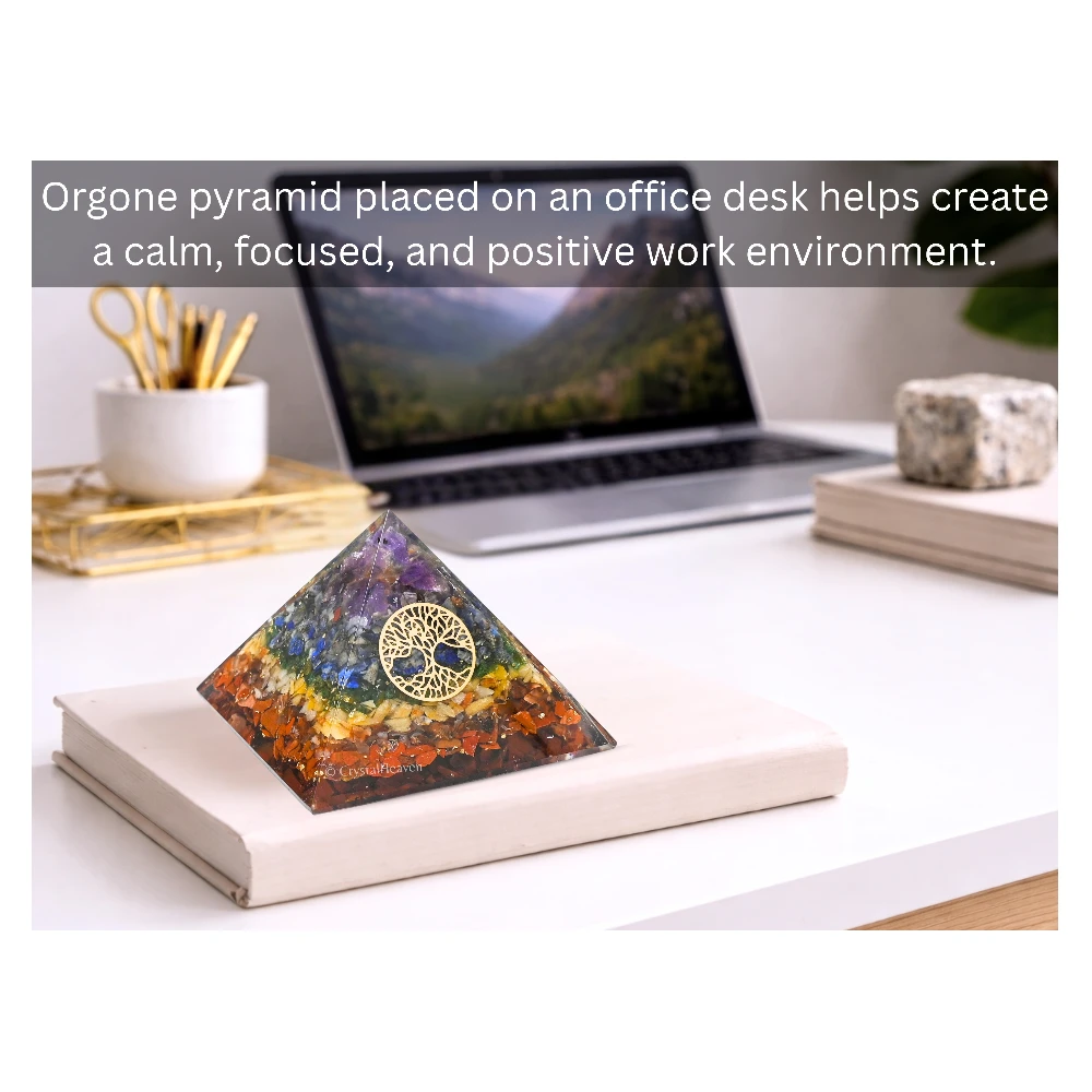 7 Chakra Orgone Pyramid (Small Tree Of Life)