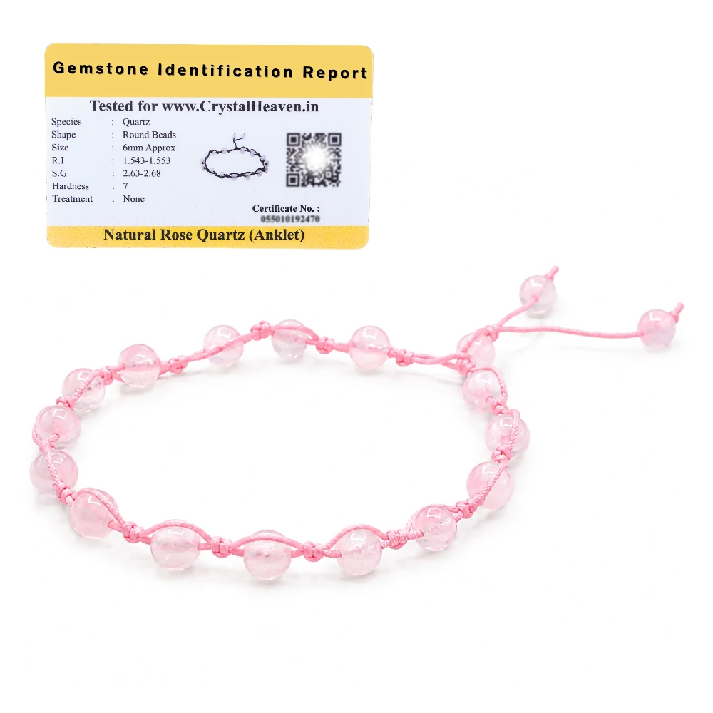 Rose Quartz Anklet (Hand Knotted)