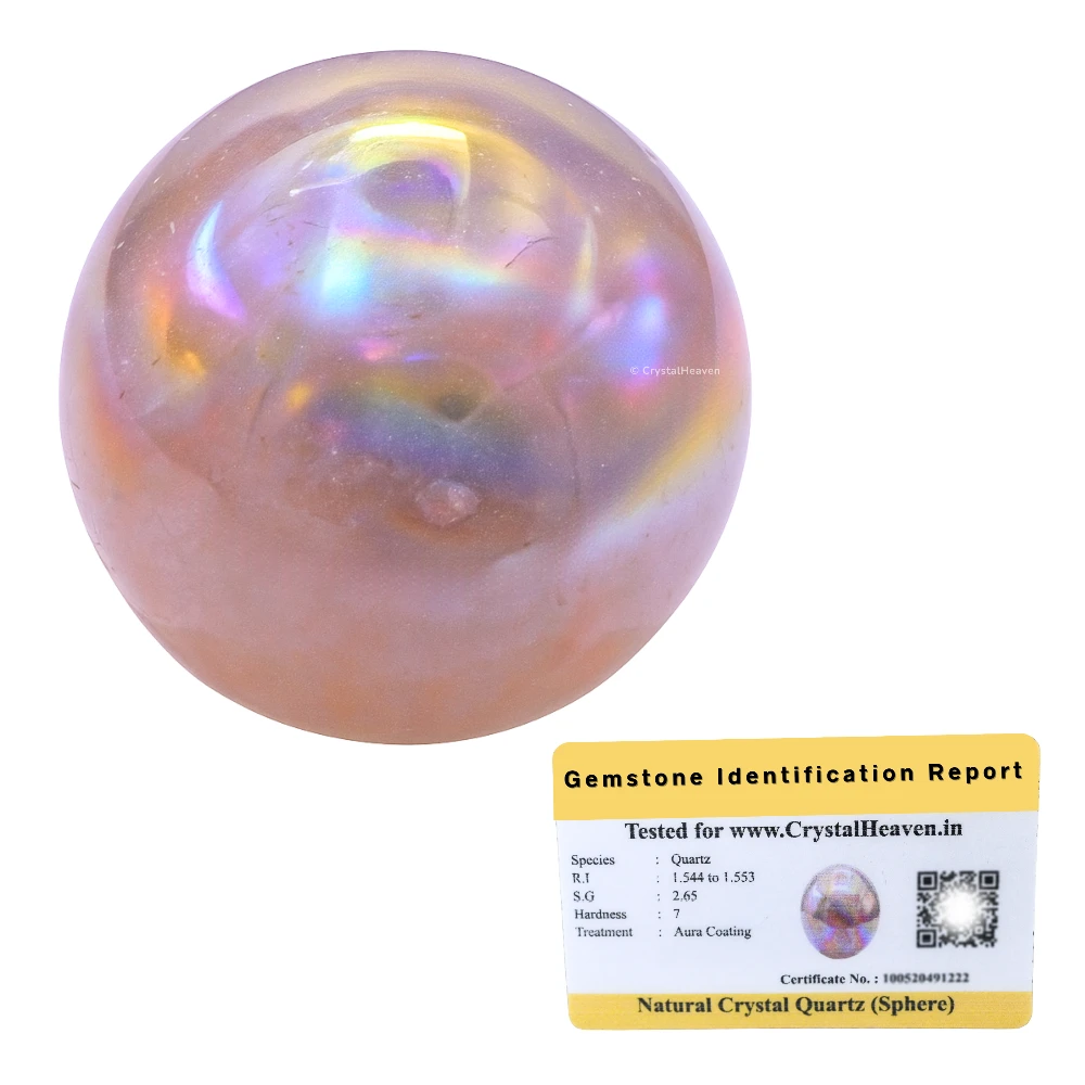Angel Aura Rose Quartz Sphere (1 Inch)