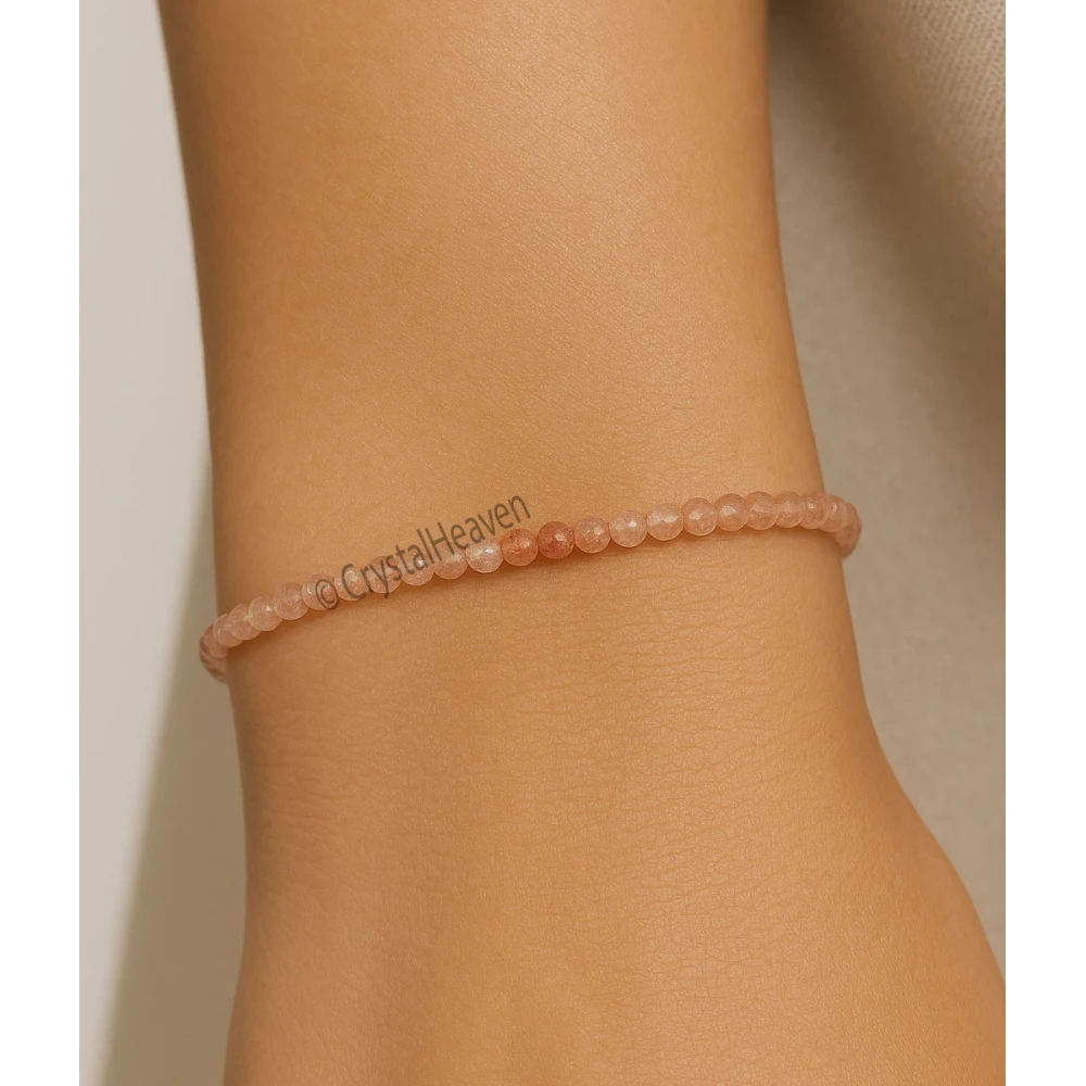 Rutilated Quartz Bracelets - 2mm Faceted Beads (Gold)