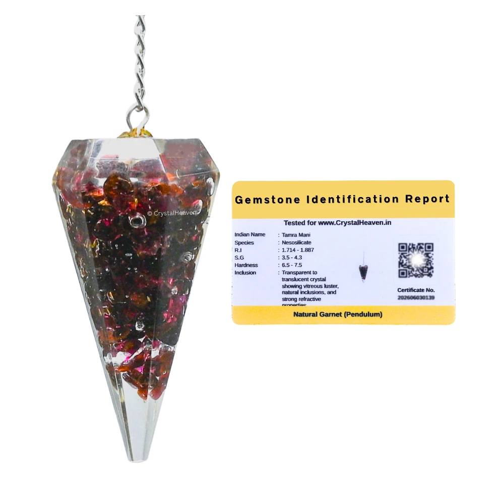 Garnet Crystal Orgone Pendulum