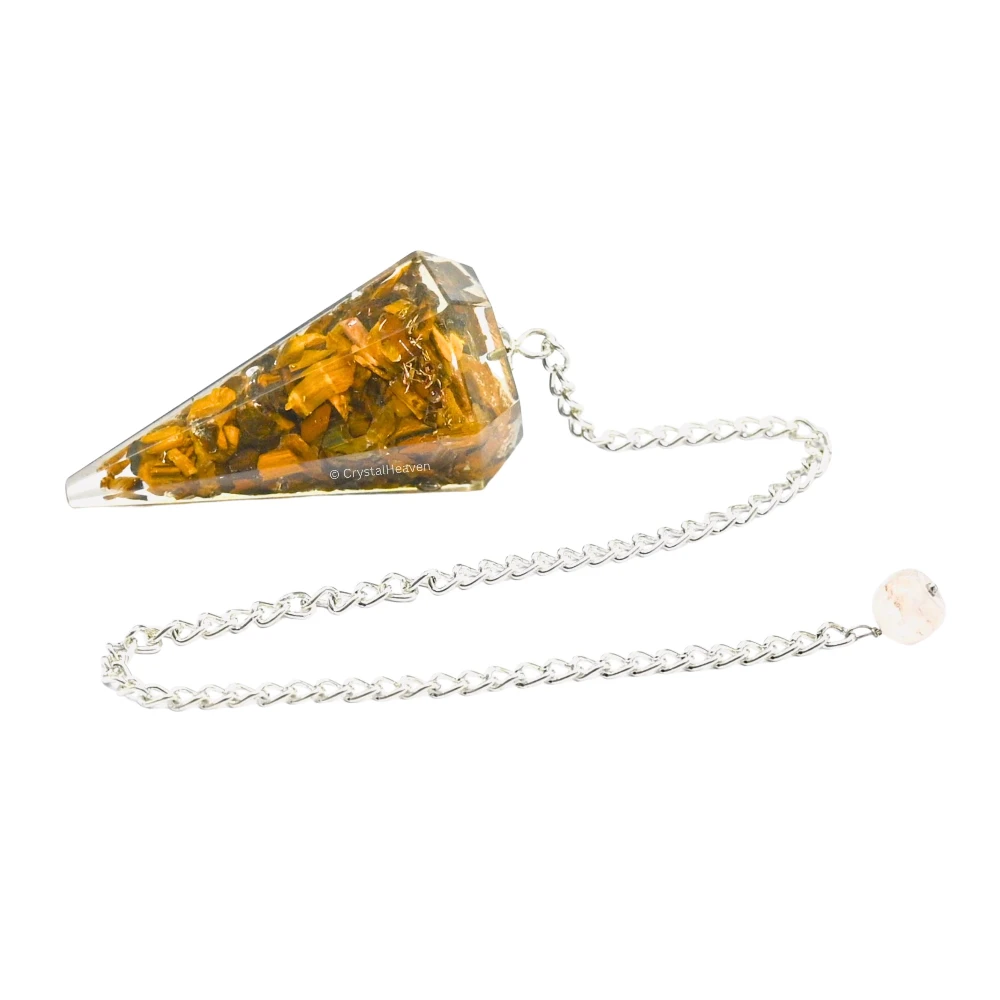 Tiger Eye Crystal Orgone Pendulum