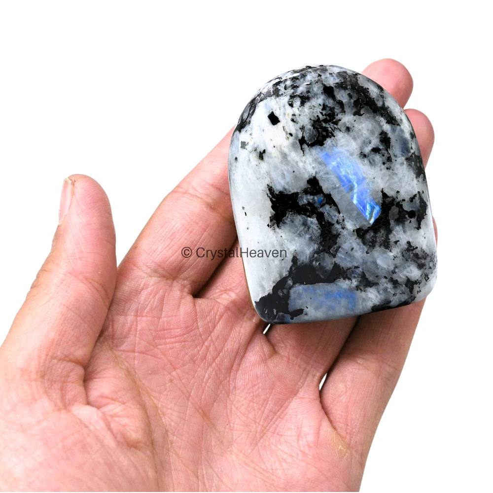 Rainbow Moonstone Standing Palm Stone (Large)
