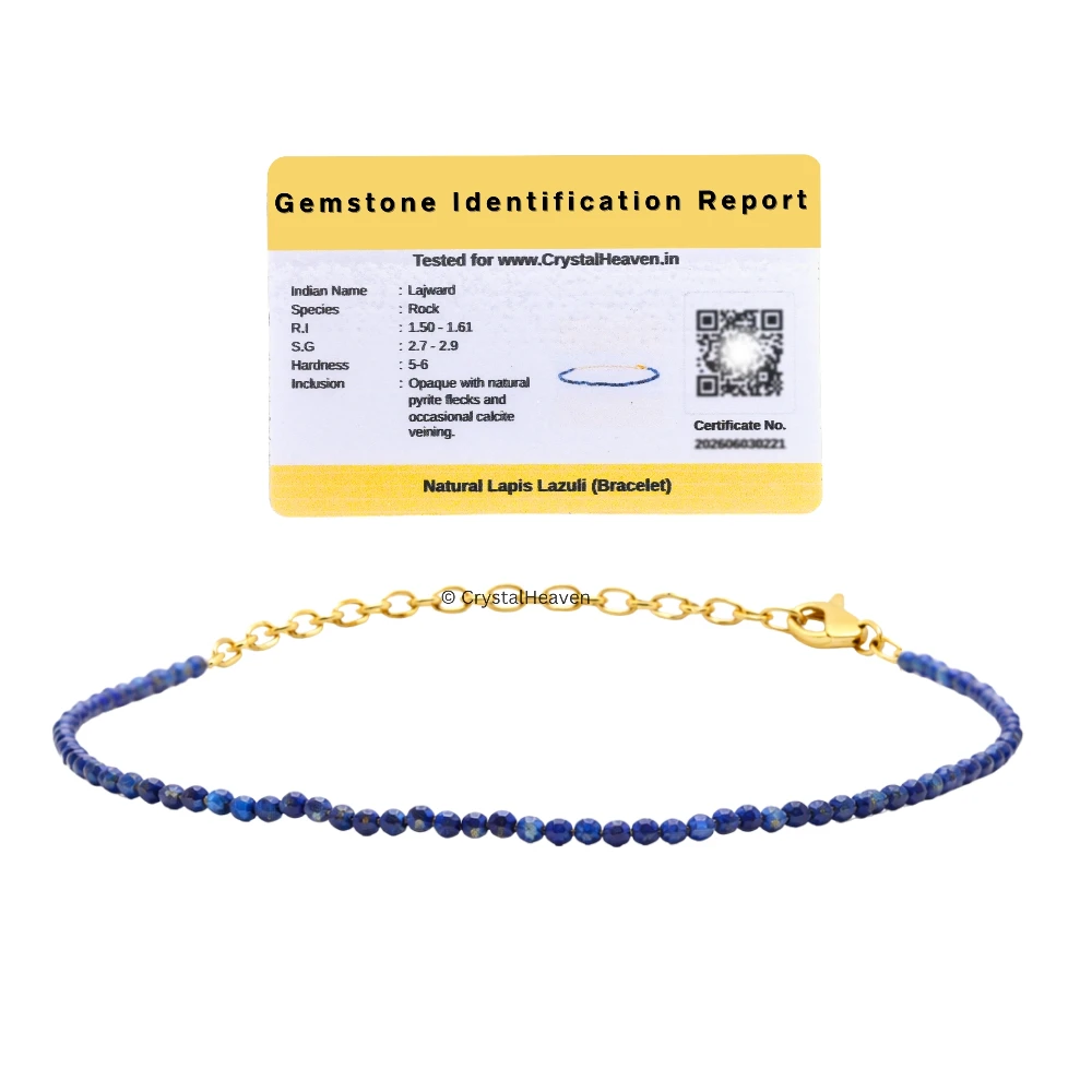 Lapis Lazuli Bracelets - 2mm Faceted Beads (Gold)