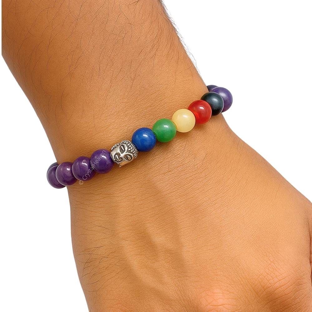 Amethyst Chakra with Buddha Bracelet (Elastic)
