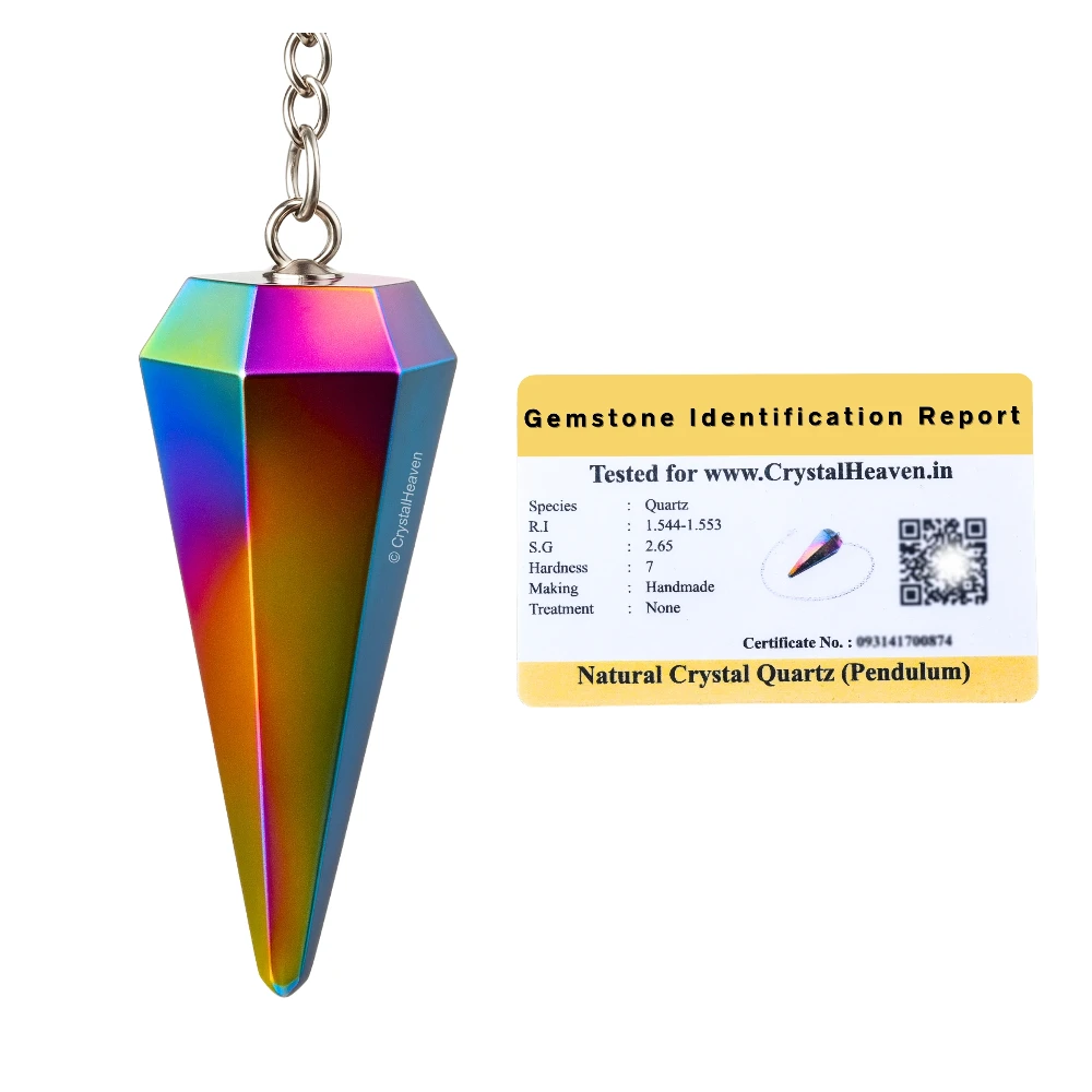 Titanium Aura Quartz Pendulum