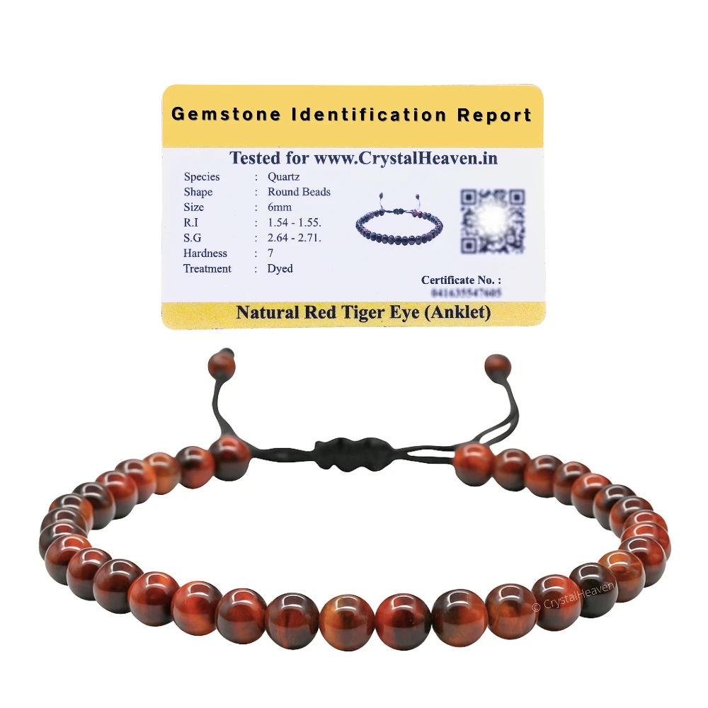 Red Tiger Eye Anklet (Without Knot)