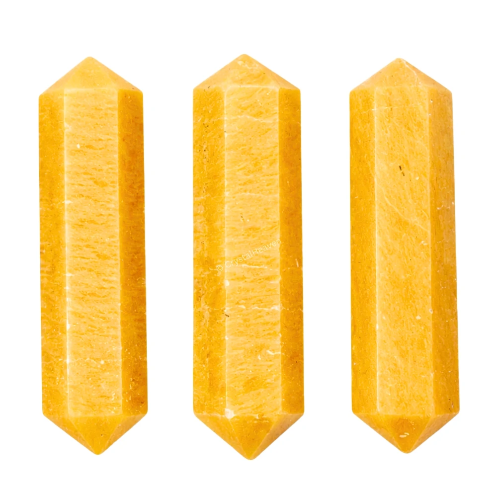 Yellow Jasper Pencil Points (Double Terminated) (Set of 3)