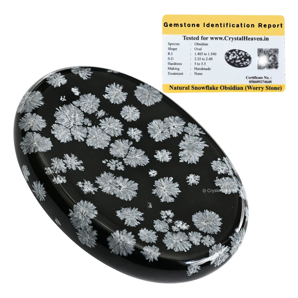Snowflake Obsidian Worry Stone