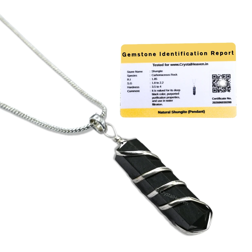 Shungite Necklace - Spiral Pencil