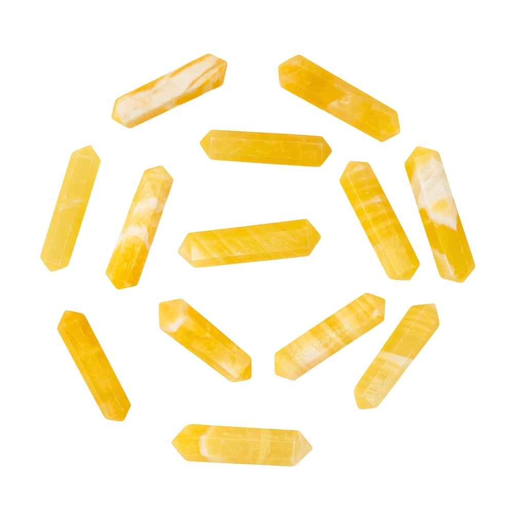 Yellow Calcite Pencil Points (Double Terminated) (Set of 10)