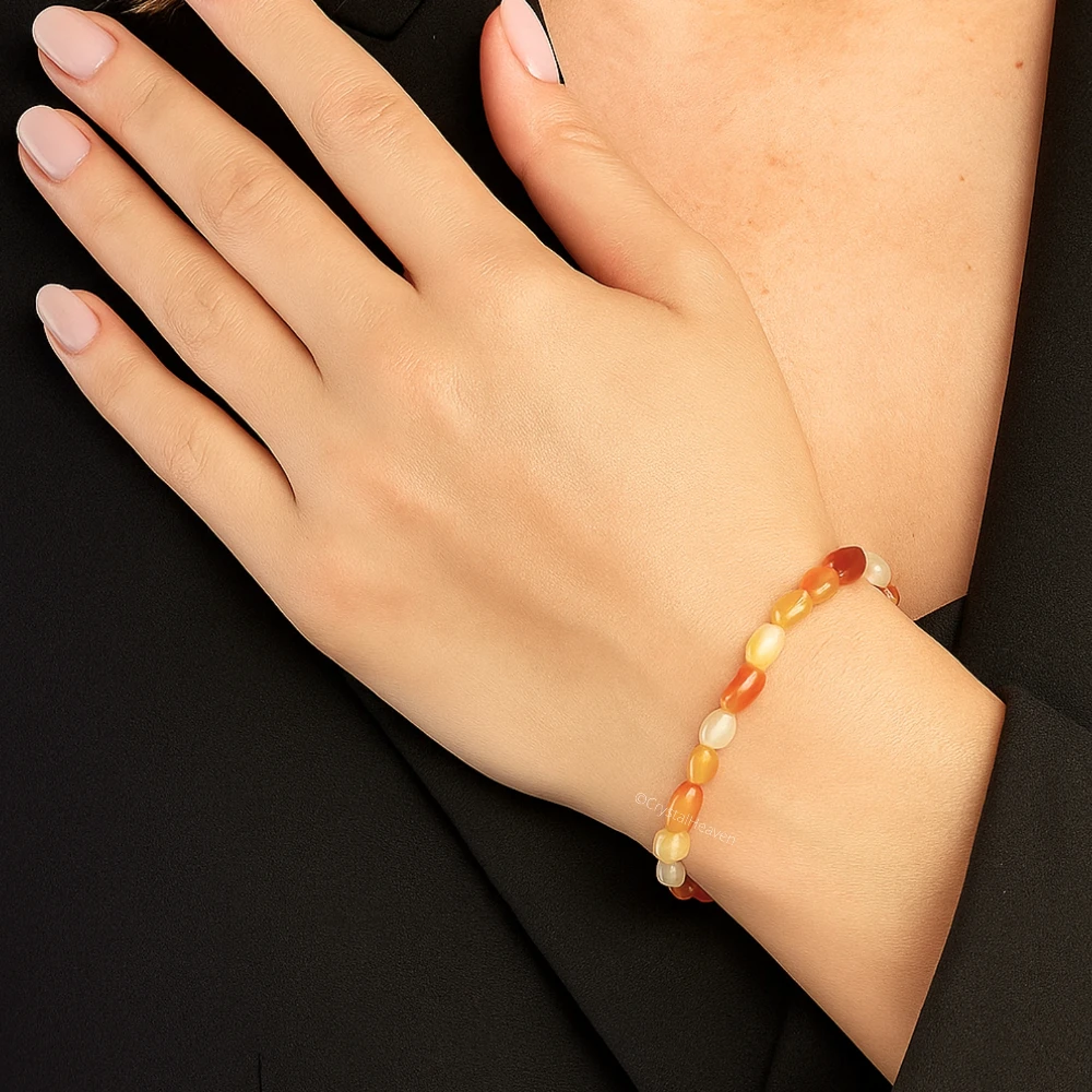 Carnelian Tumbled Bracelet (Elastic)