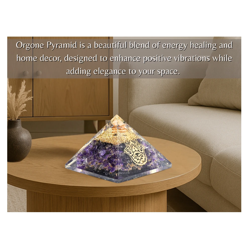 Amethyst Orgone Pyramid (Hamsa)