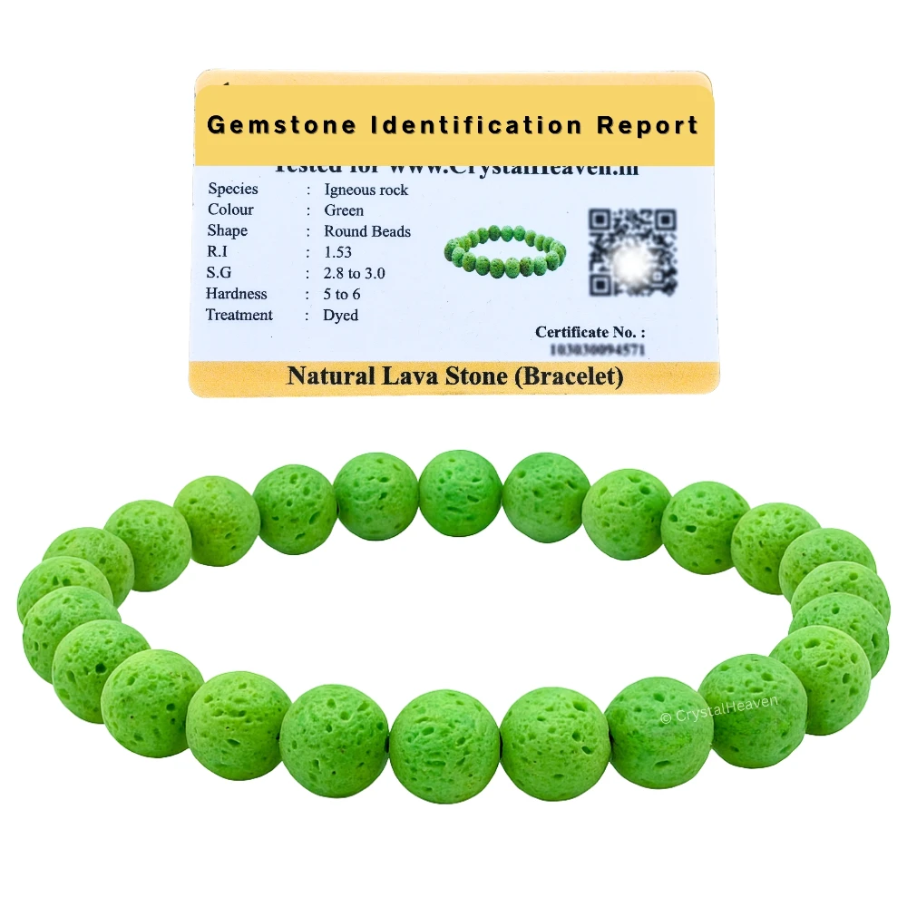 Green Lava Stone Bracelet (Elastic)