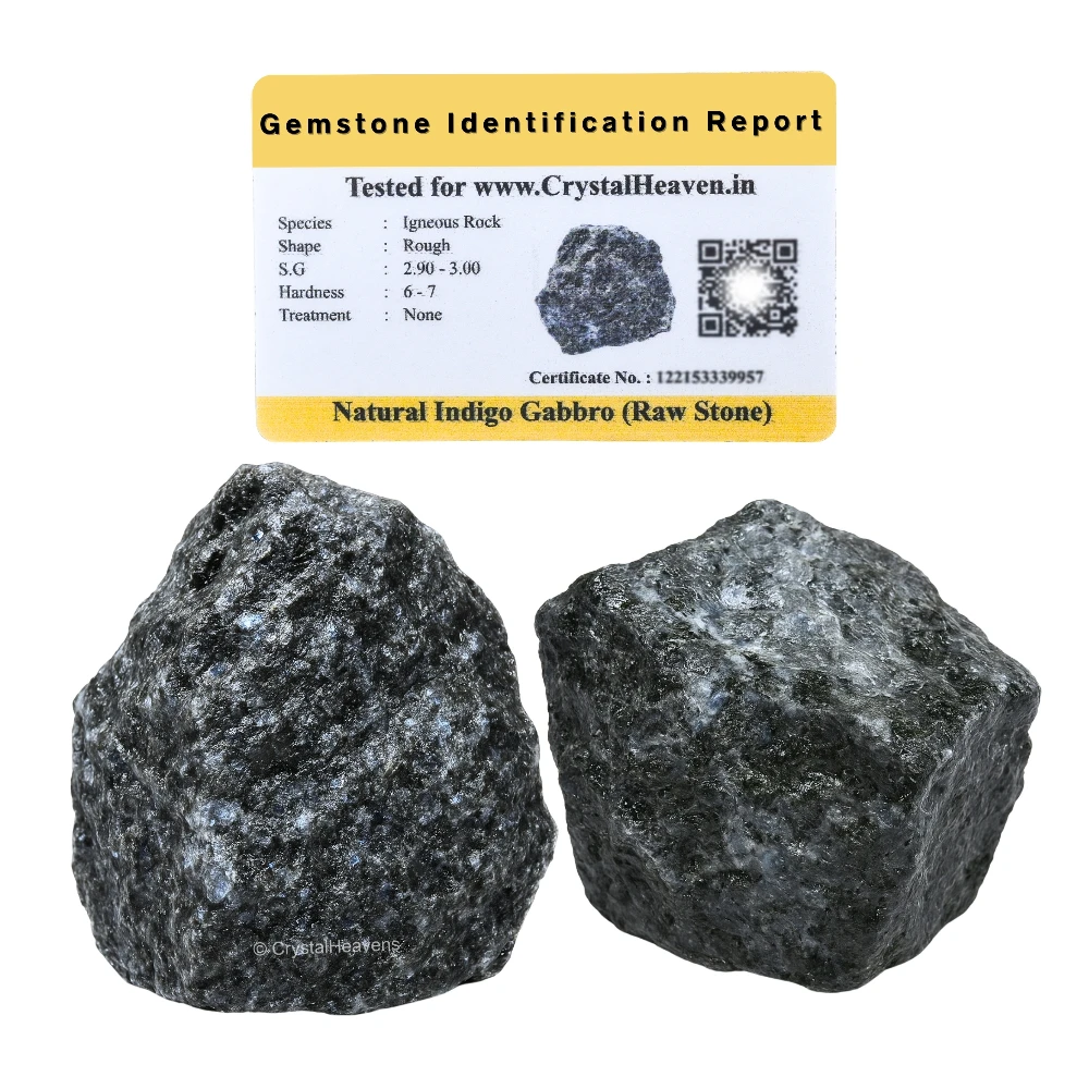 Raw Indigo Gabbro Crystals (2 Pieces)