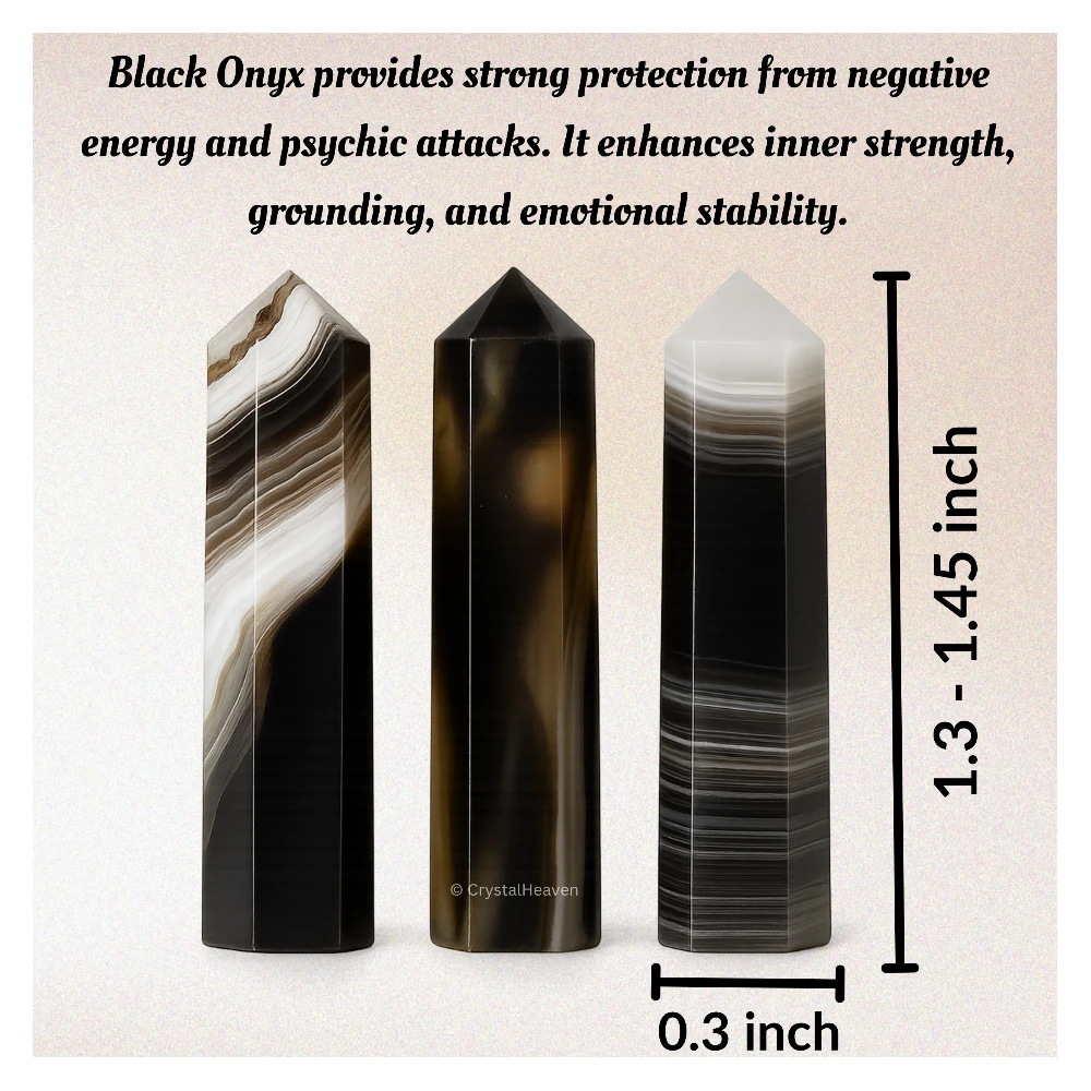Black Onyx Pencil Points (Set of 10)