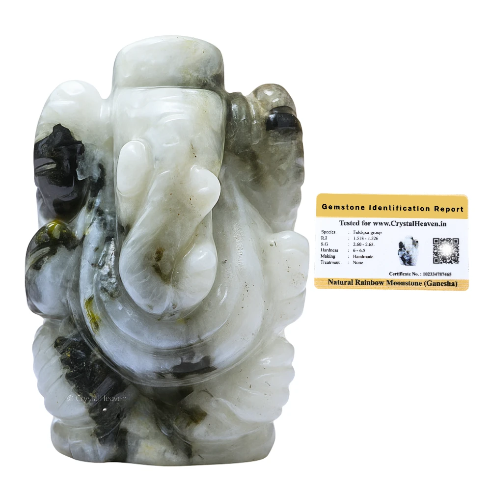 Rainbow Moonstone Crystal Ganesh Ganpati