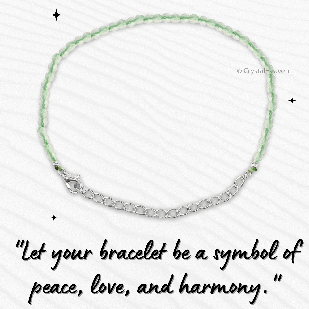 Green Amethyst Bracelets - 2mm Faceted Beads (Silver)