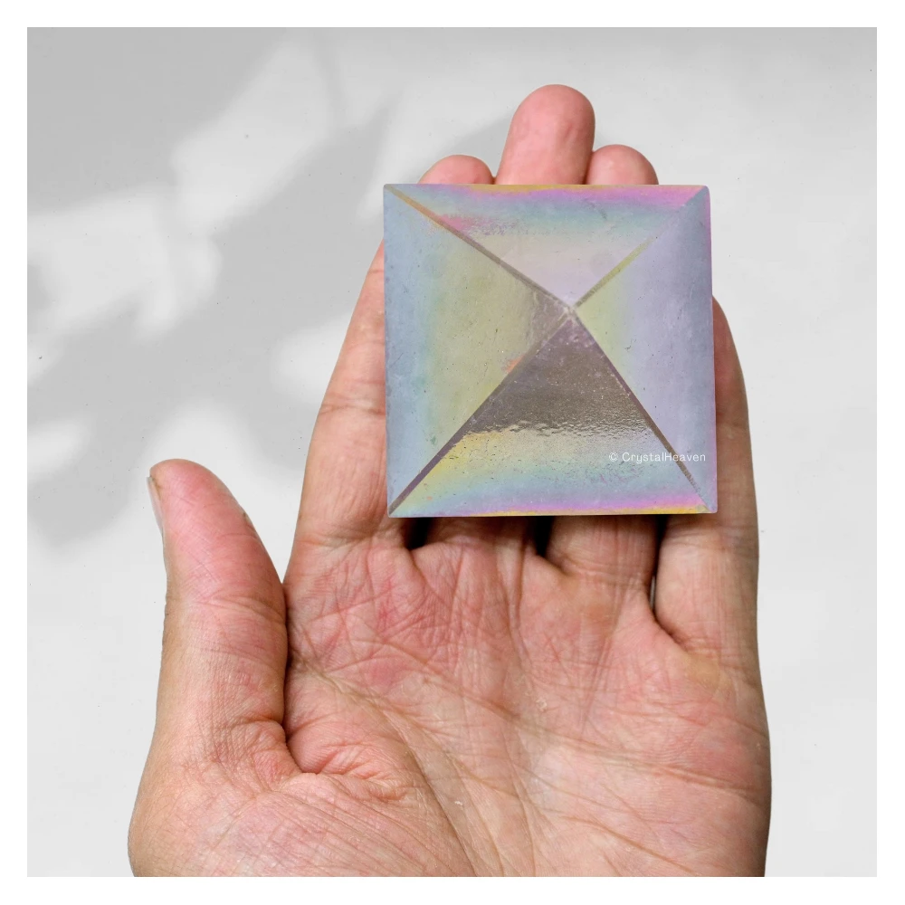Angel Aura Rose Quartz Pyramid (2 Inch)
