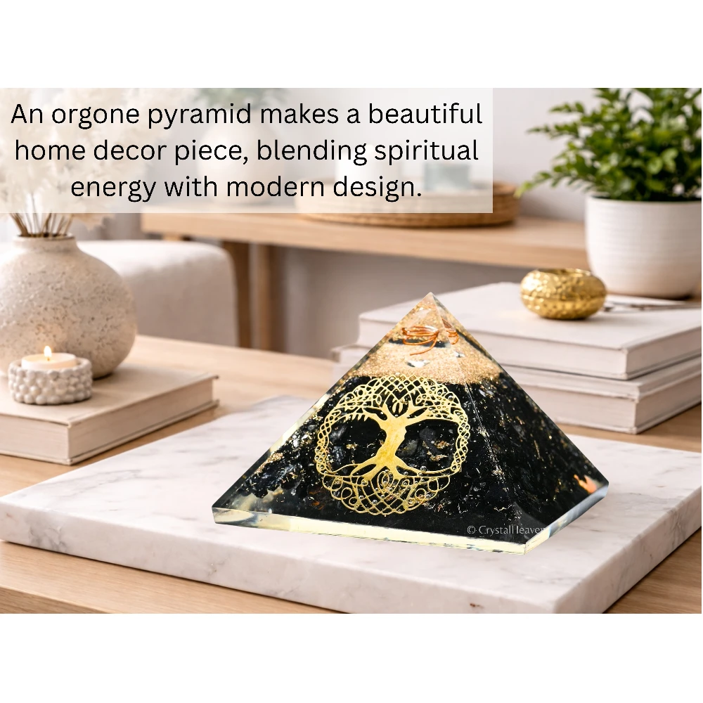 Shungite Orgone Pyramid (Tree Of Life)
