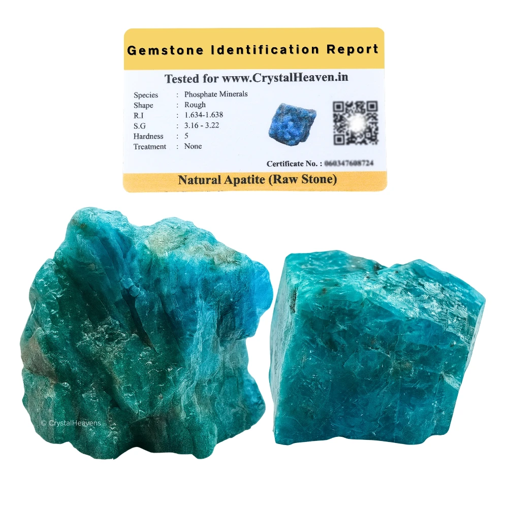 Raw Green Apatite Crystals (2 Pieces)