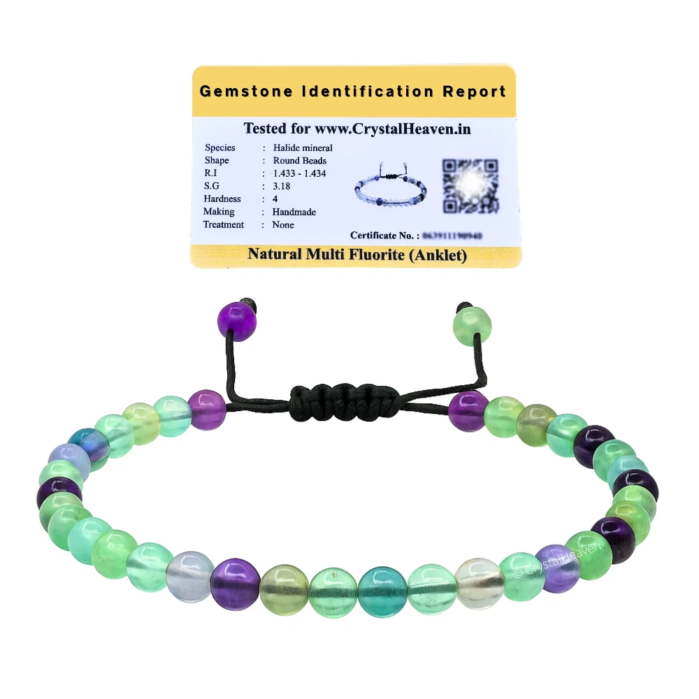 Multi Fluorite  Anklet (Without Knot)