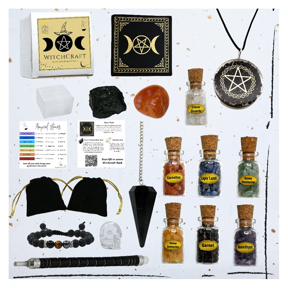 Spell Jars Kit for Witchcraft Supplies - Premium Set of 17