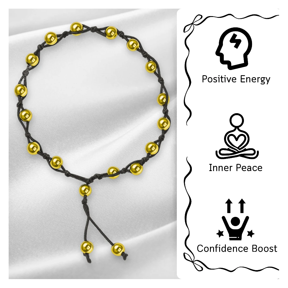 Golden Hematite Anklet (Hand Knotted)