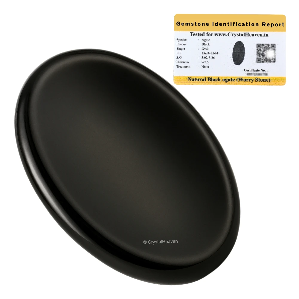 Black Agate Worry Stone