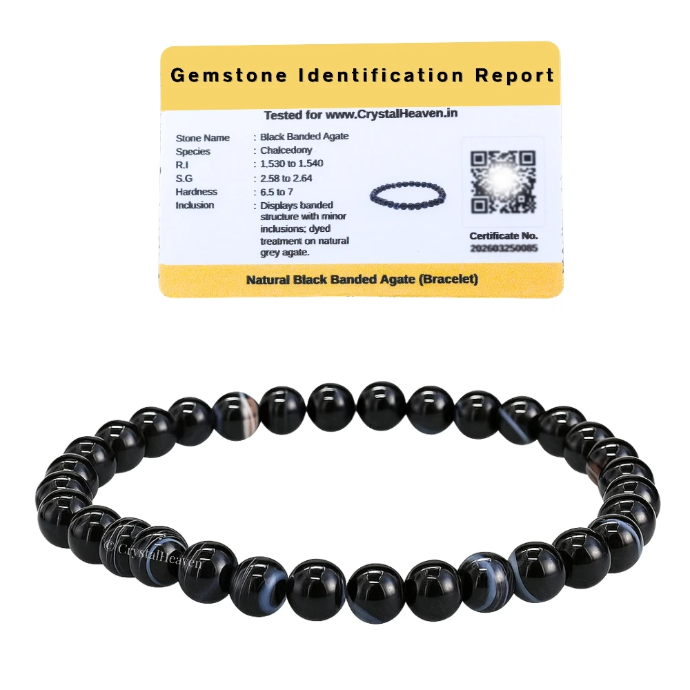 Black Hakik Healing Crystal Bracelets - 6mm Beads