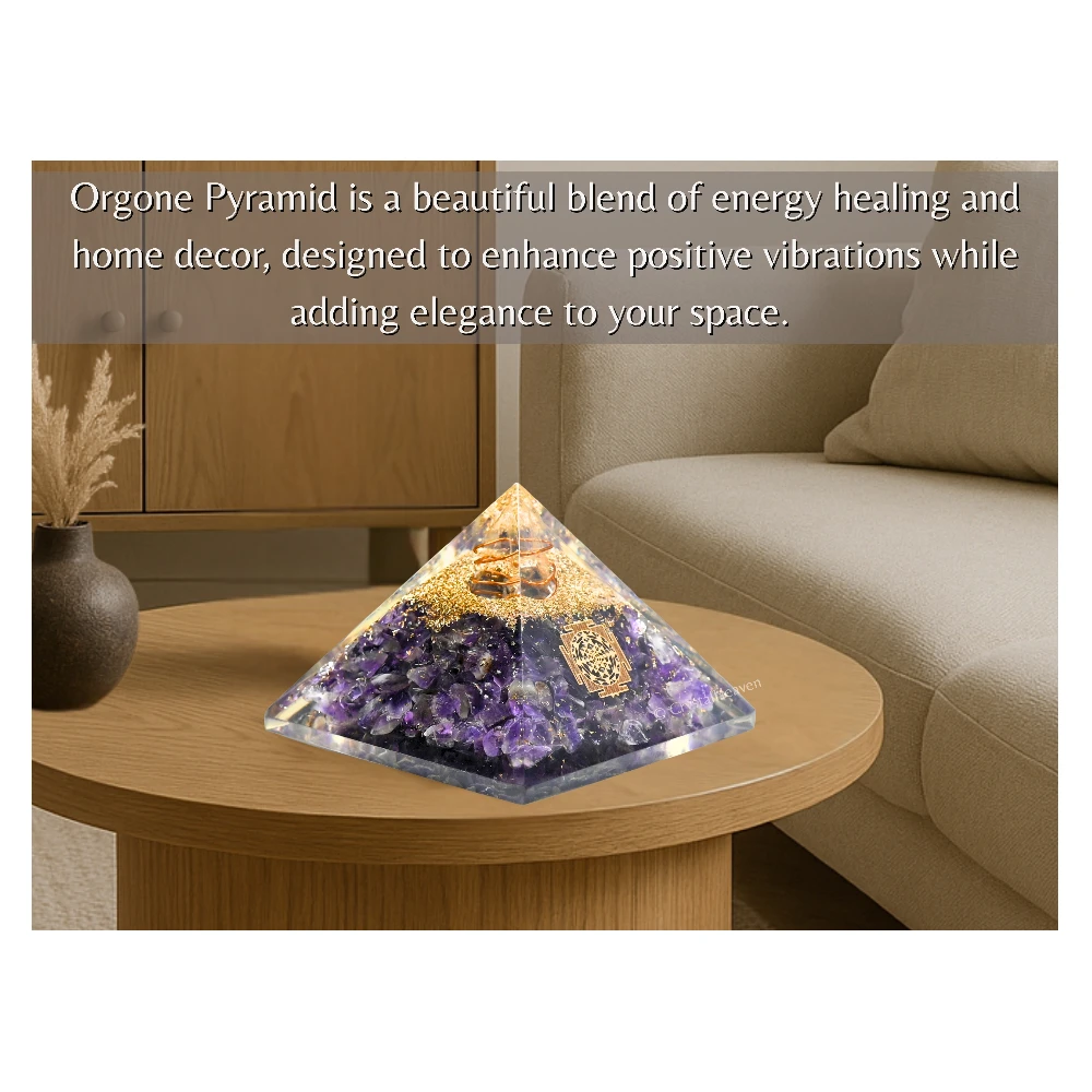 Amethyst Orgone Pyramid (Small Shri Yantra)