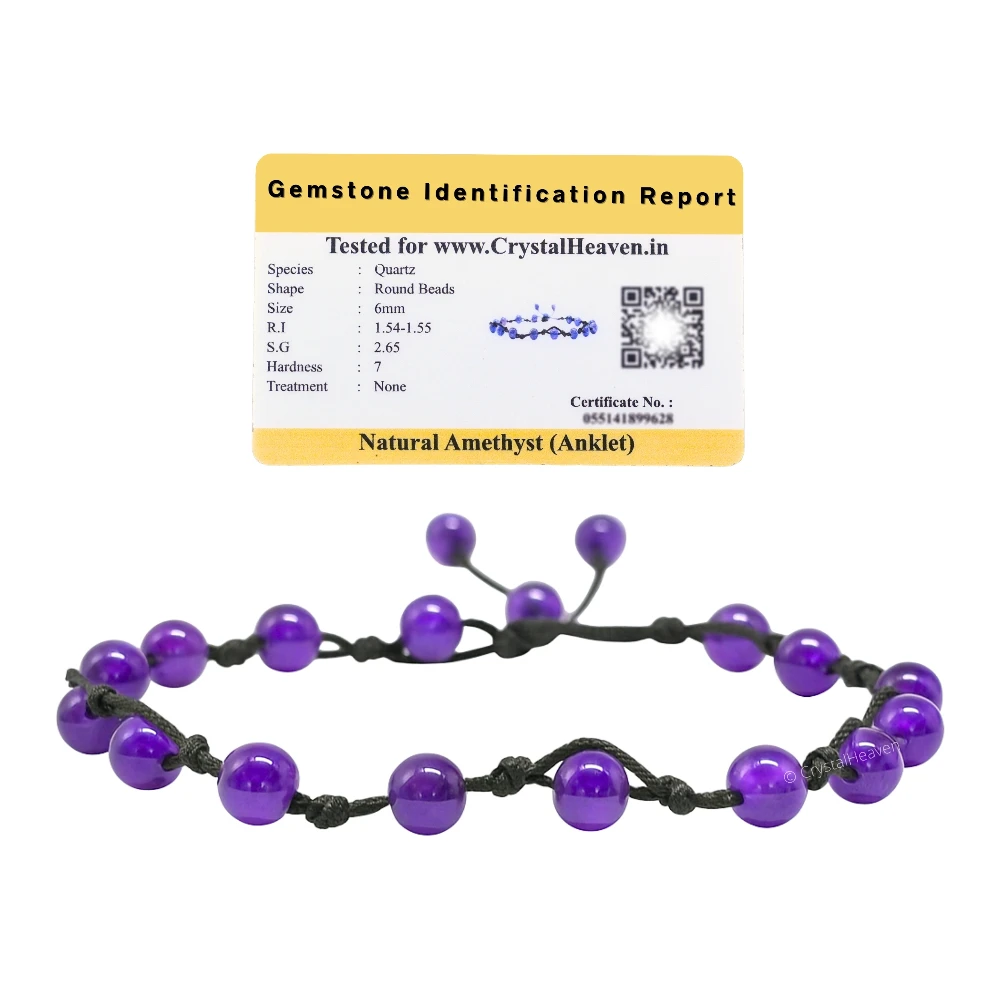 Amethyst Anklet (Hand Knotted)