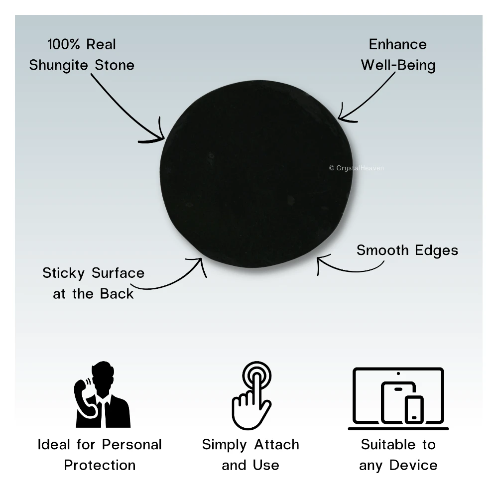 Shungite Phone Sticker - Round (Pack of 2)