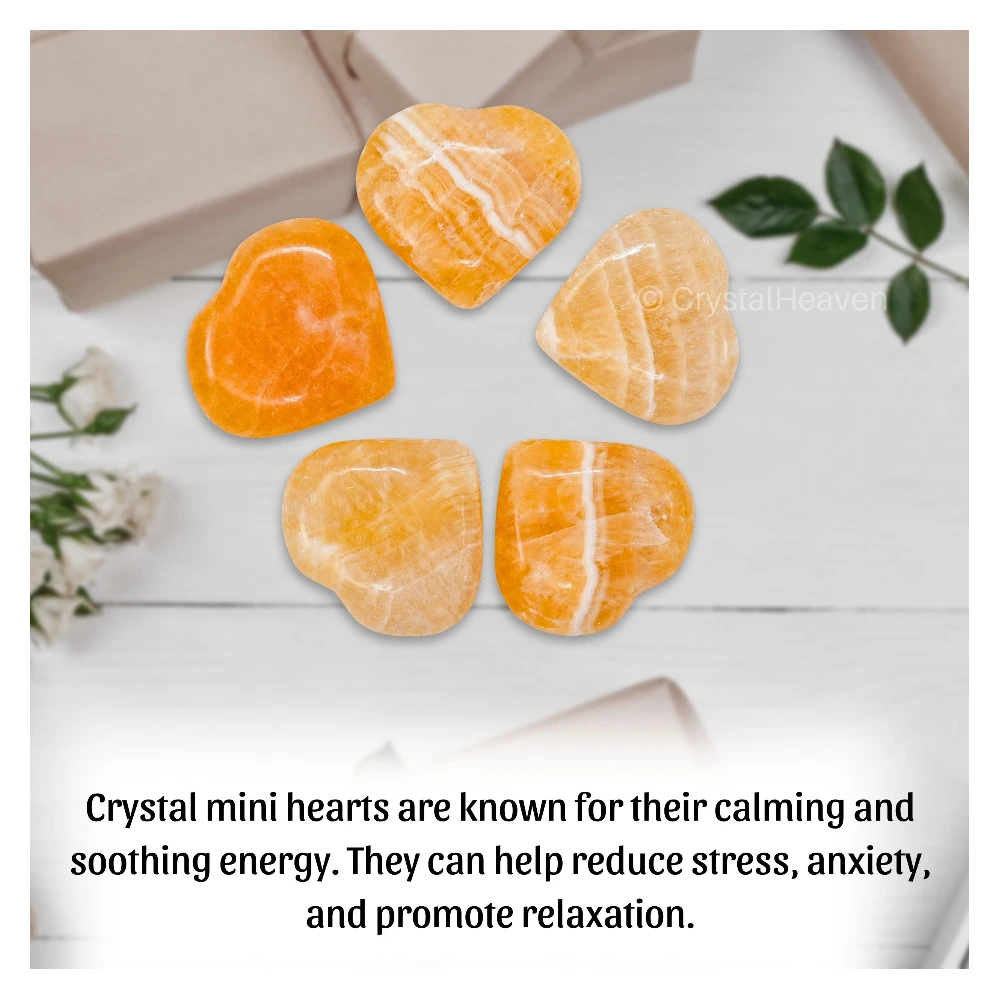 Yellow Calcite Mini Heart (Pack of 2)