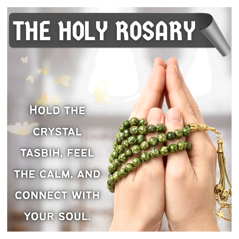 Serpentine Russian Crystal Tasbih (Gold)