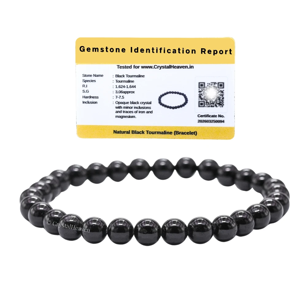 Black Tourmaline Healing Crystal Bracelets - 6mm Beads