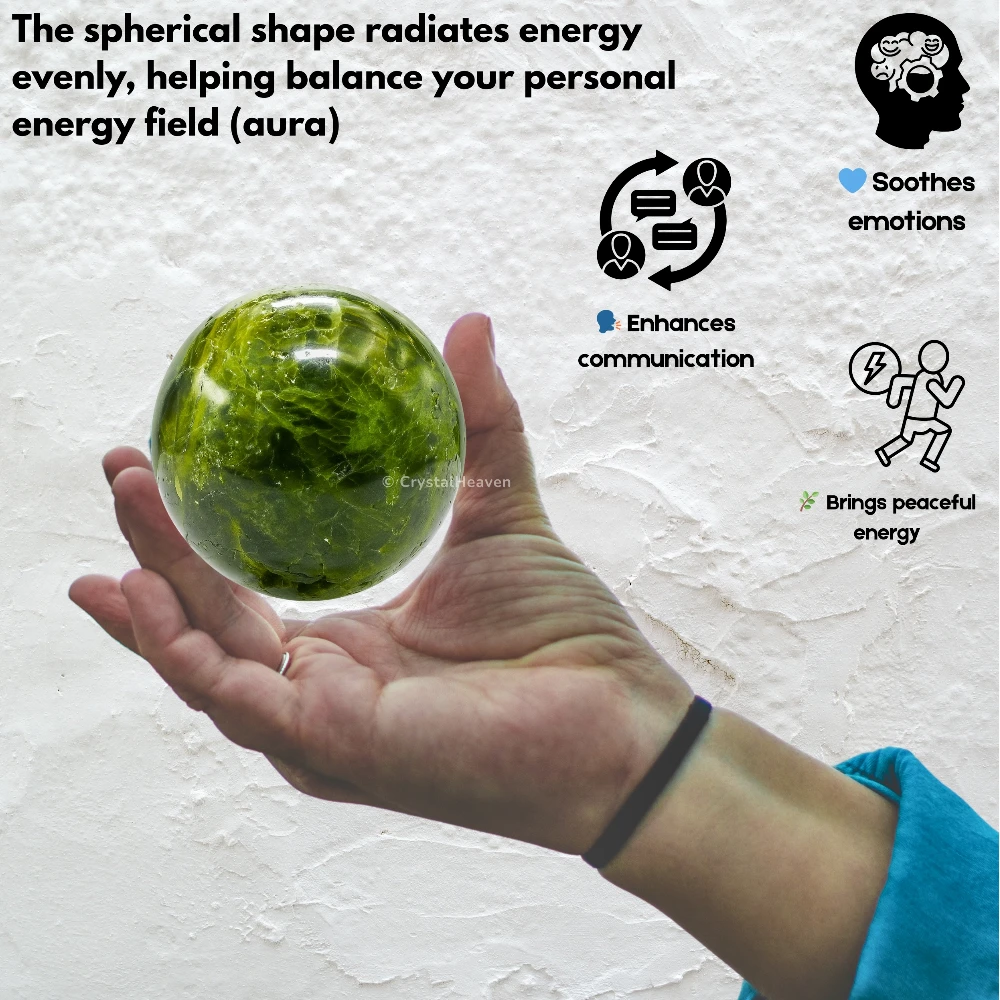 Green Tourmaline In Matrix Sphere (2 Inch)