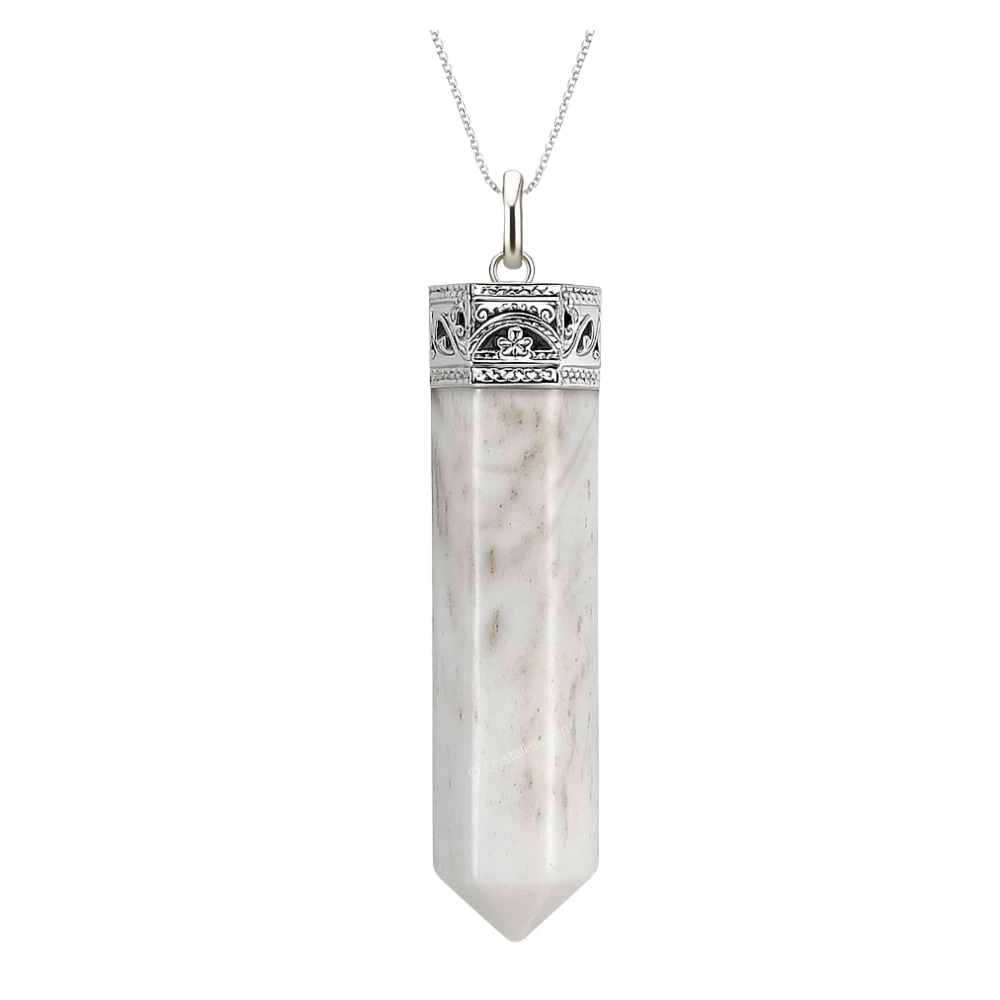 Scolecite Necklace - Pencil Point (Silver)