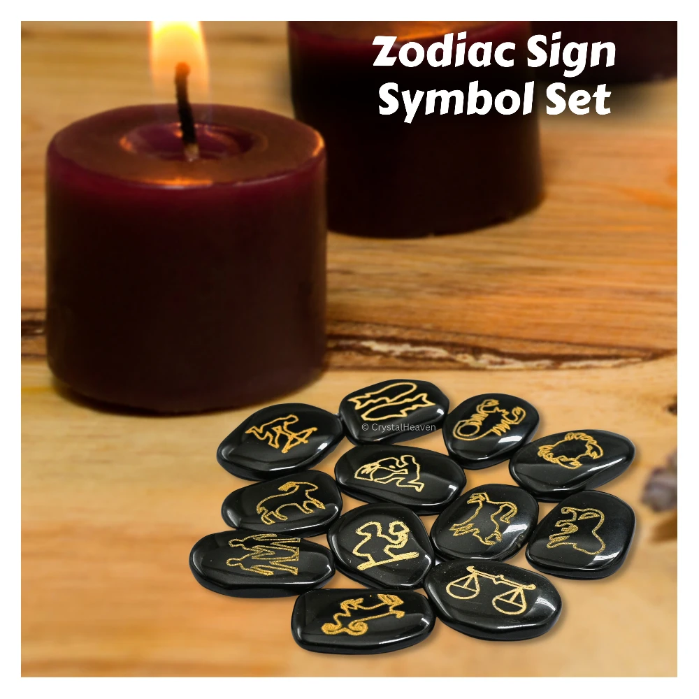 Black Agate Pagan Wiccan Stones (Set of 12)