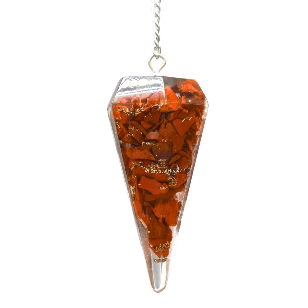 Red Jasper Crystal Orgone Pendulum