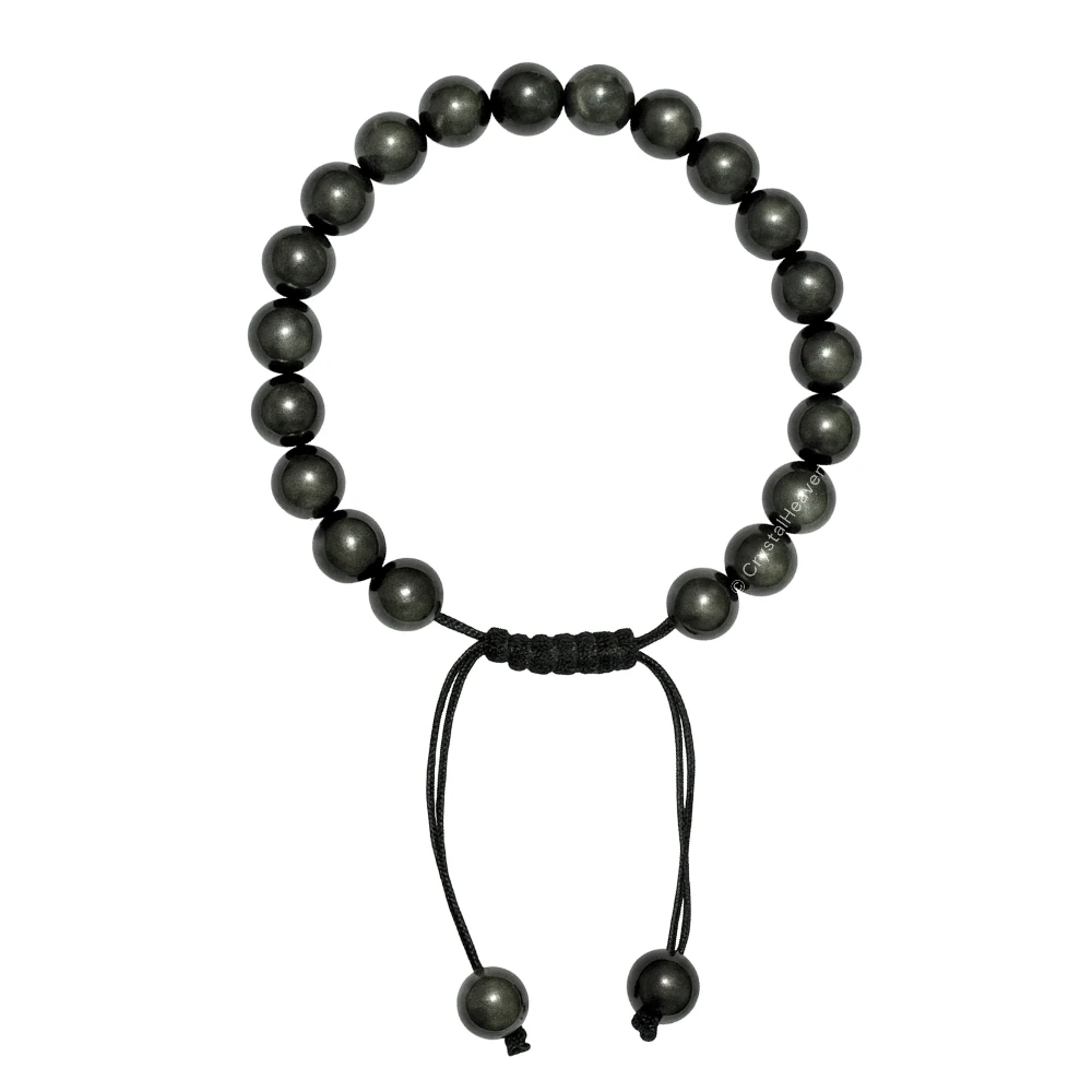 Silver Sheen Obsidian Bracelet (Adjustable)