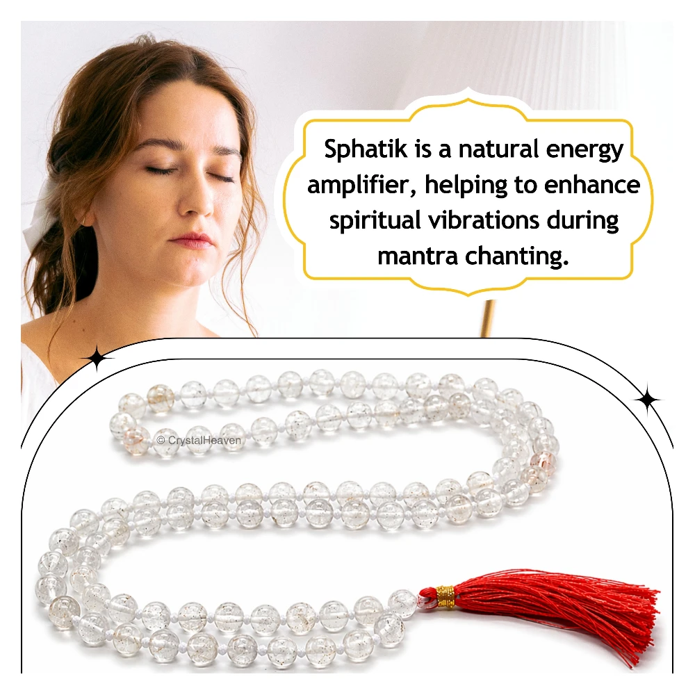 Sphatik Mala - B Grade 108 Beads (7mm) (Hand Knotted)