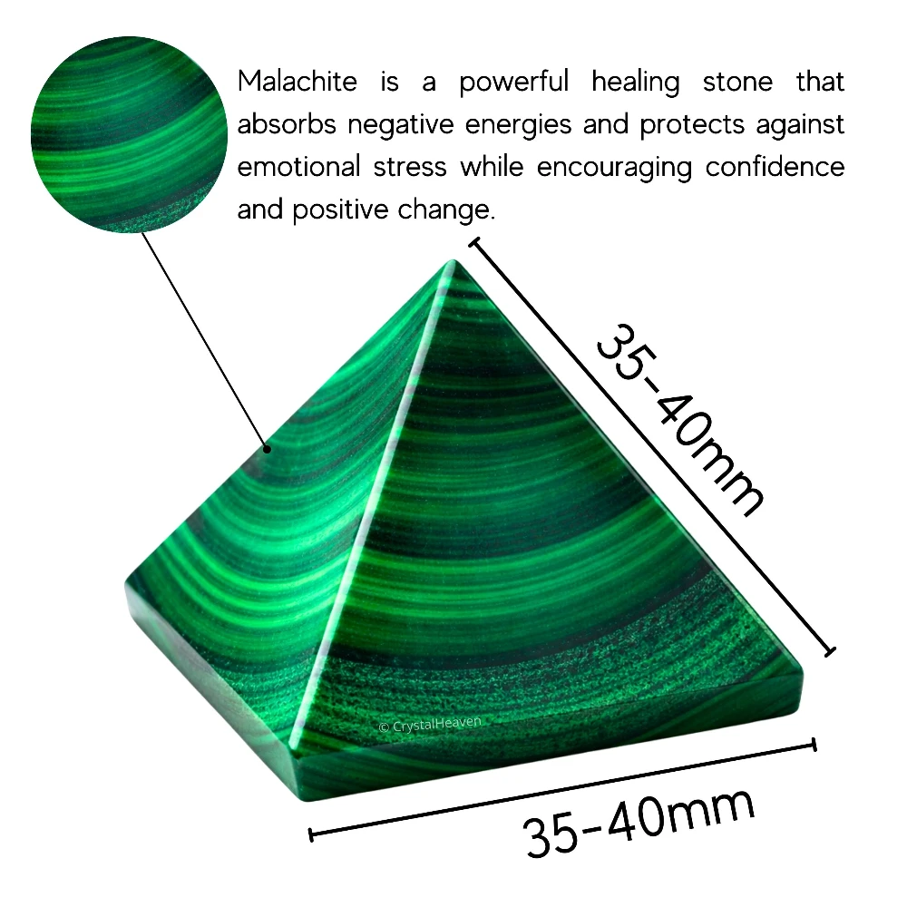 Malachite Pyramid (1.5 Inch)
