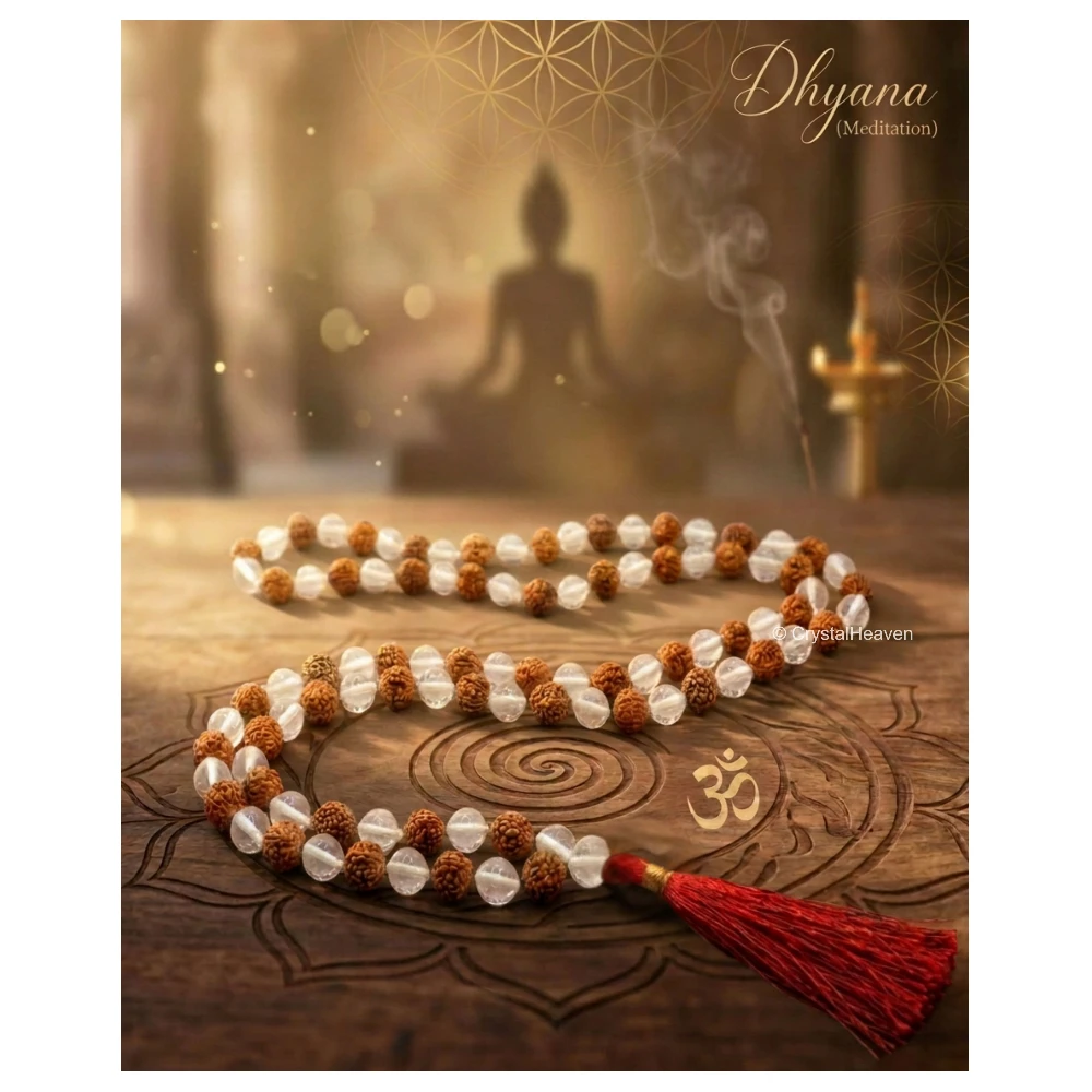 Original Rudraksha Sphatik Mala (Without Knot)