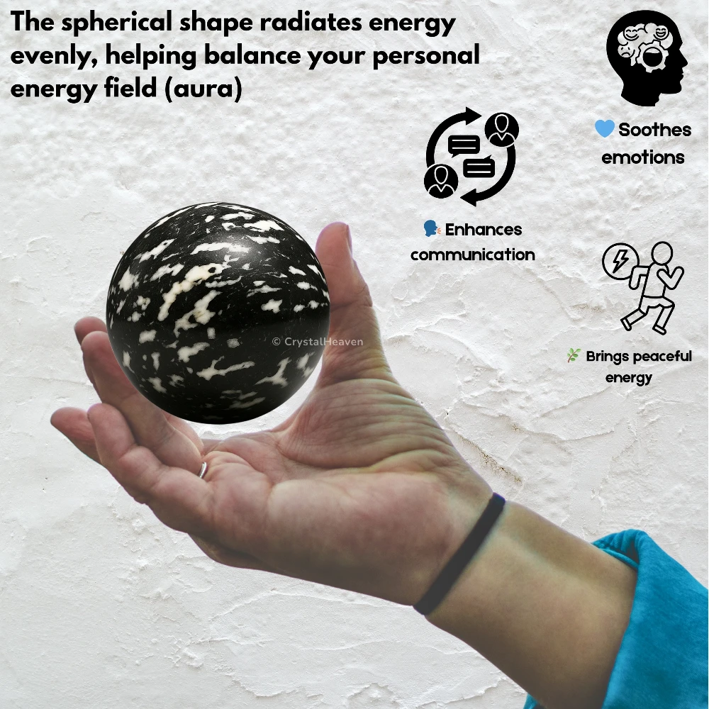 Black and White Tourmaline Sphere (2 Inch)