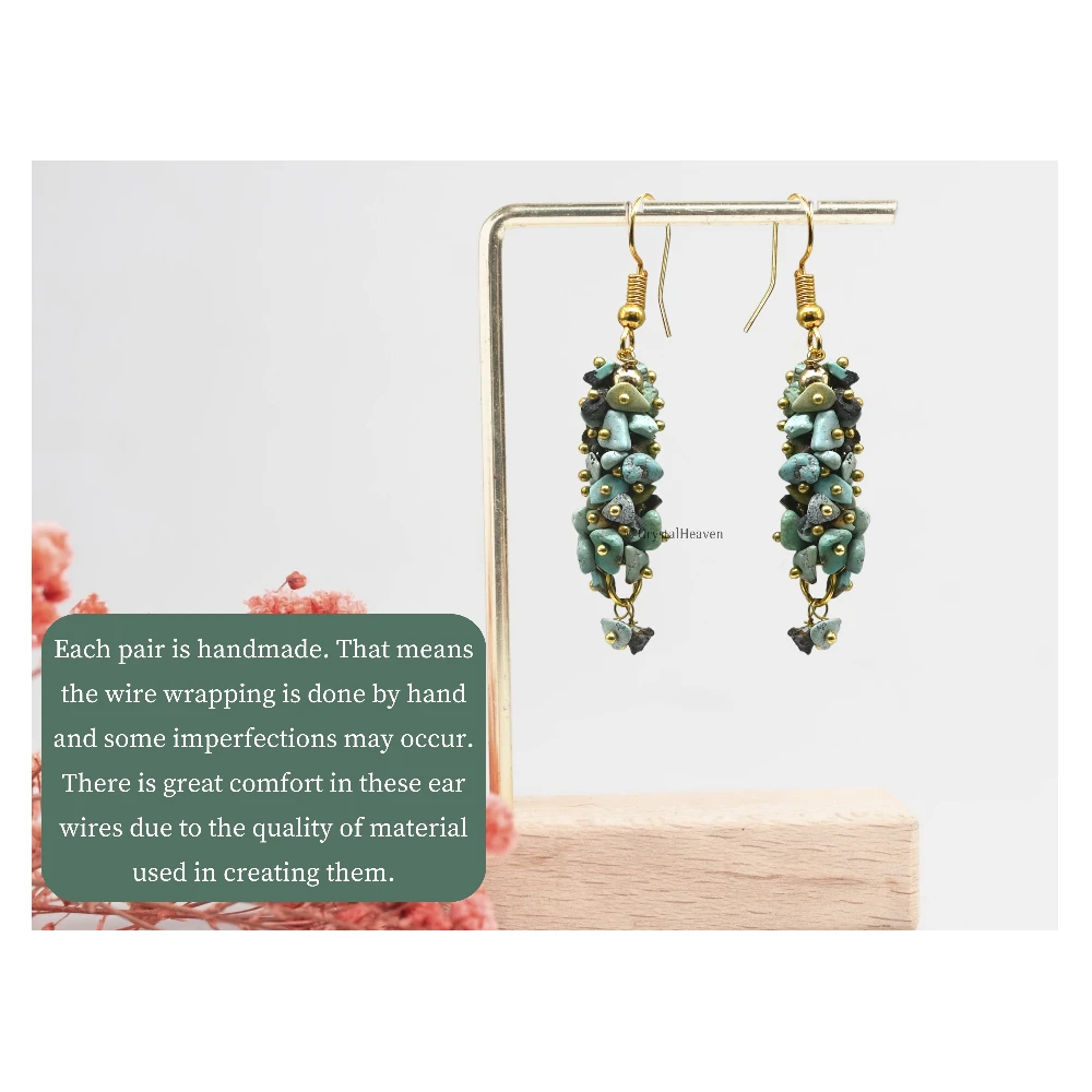 Larimar Crystal Earring (Gold)
