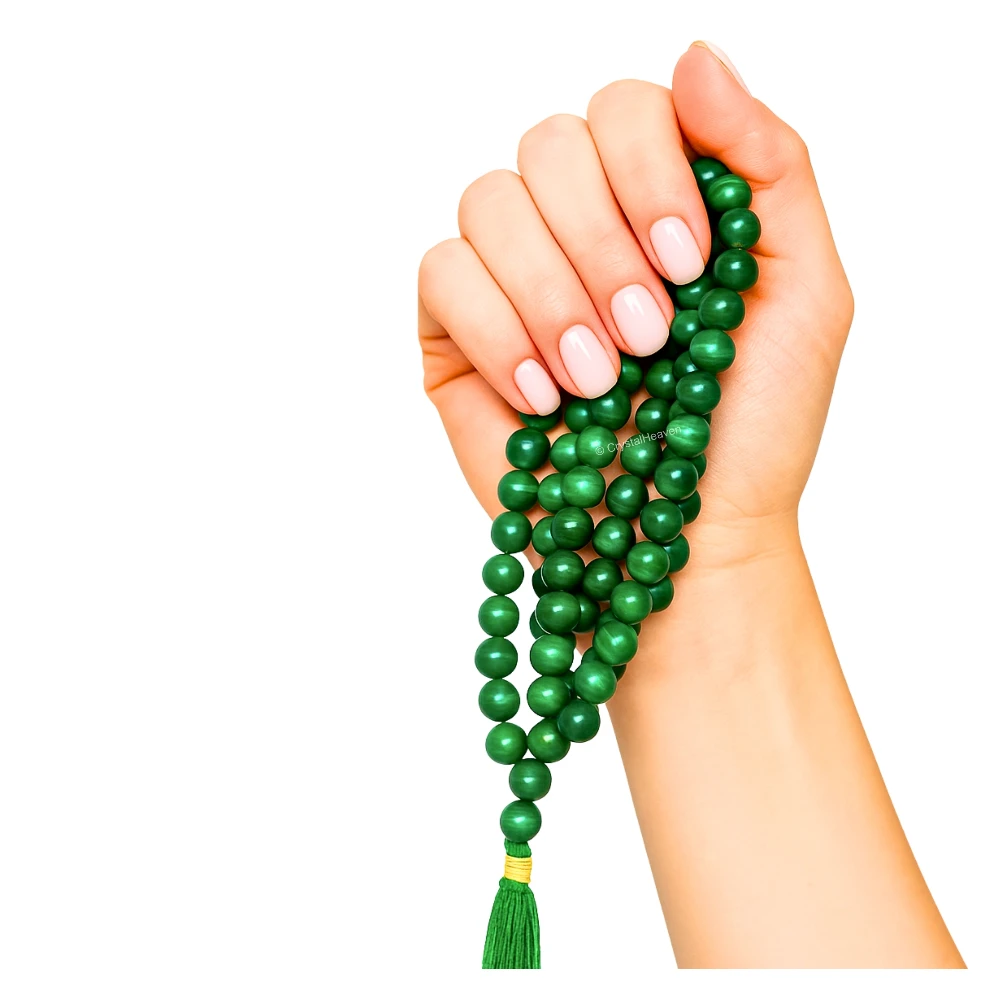 Malachite Japa Mala (Without Knot)